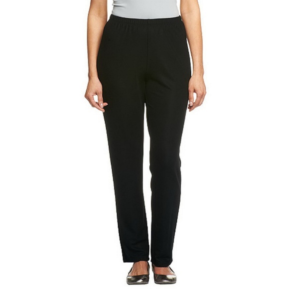 Susan Graver Black Lustra Knit Pants 1XP - Picture 1 of 3